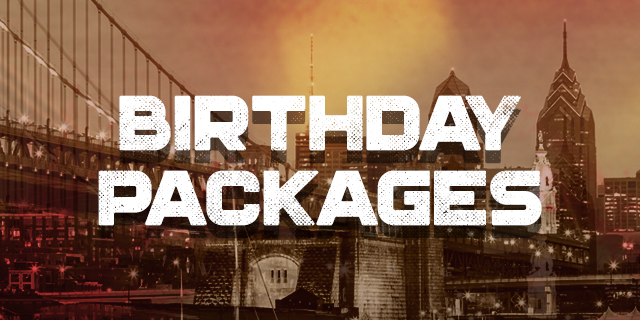 birthday packages header image with Philly skyline behind the words Birthday Packages