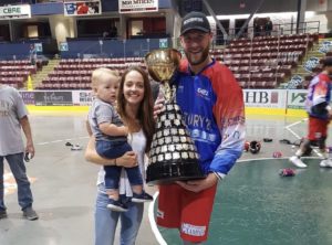 Kiel Matisz with his family after winning the Mann Cup