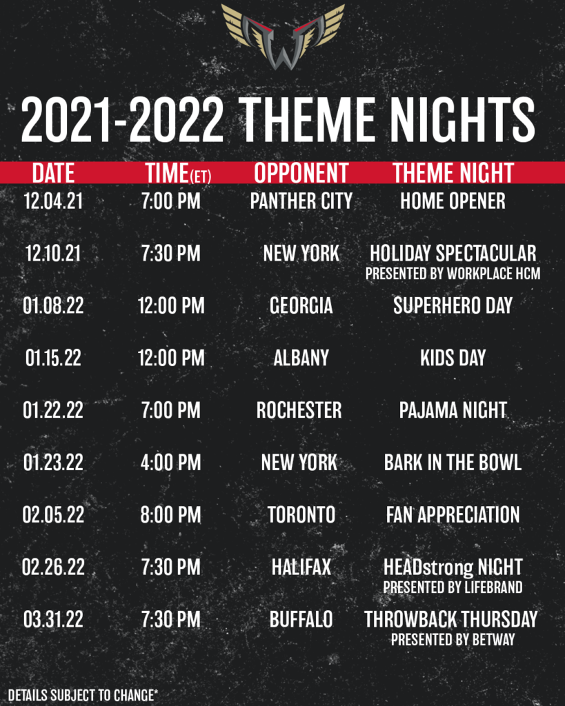 Wings 2021 2022 Theme Nights Announced Philadelphia Wings Lacrosse
